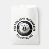 50 x Custom Pool 8 Ball Party BLUE EYES Happy Face Geschenktütchen (Vorderseite)