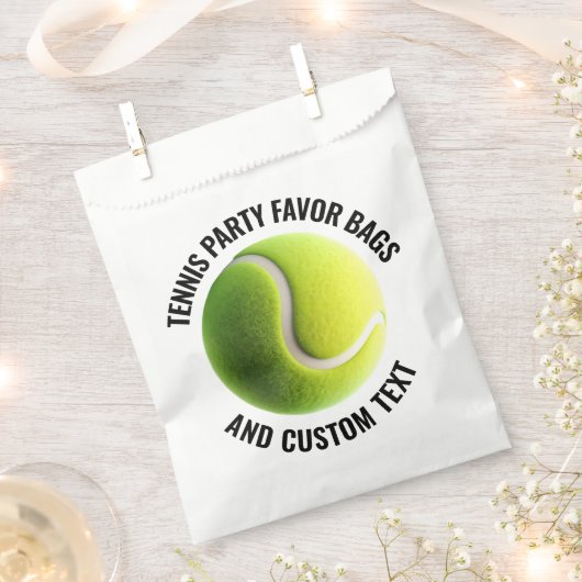 50 x Tennis Ball Personalisiert Text Gefälligkeits Geschenktütchen (Ausgeschnitten)