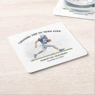 50 Yard American Football 50. Geburtstag Rechteckiger Pappuntersetzer