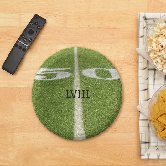 50 Yard Line Green Football Field Pappteller
