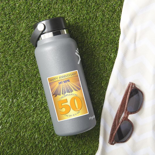 50 Year | Golden Ray 12 Step CUSTOM NAME Aufkleber (HydroFlask Insitu)