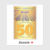 50 Year | Golden Ray 12 Step CUSTOM NAME Aufkleber (Blatt)