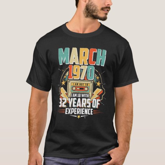50 Year Old, 50Th Birthday, 1970 March T-Shirt (Vorderseite)