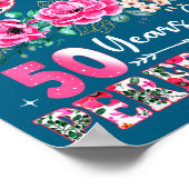 50 Year Old Made In 1976 Floral 50th Birthday Wome Poster (Ecke)