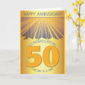 50 Year Sober Anniversary | Golden Ray 12 Step Karte (Gelbe Blume)