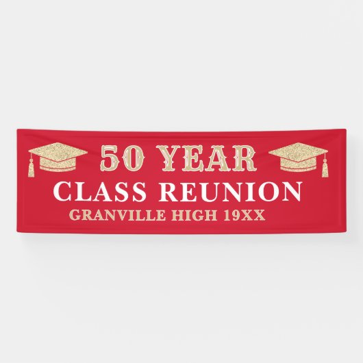 50 Years! LARGE 8 FT Class Reunion banner (Horizontal)