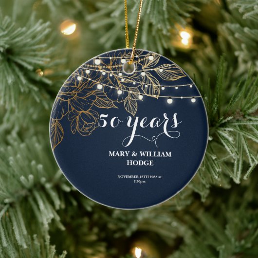 "50 Years of Forever: An Anniversary to Remember" Keramik Ornament (Baum)