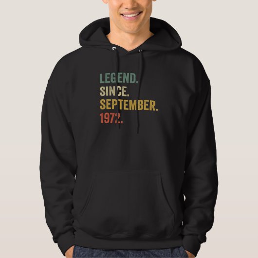 50 Years Old 50th Birthday Legend Since September Hoodie (Vorderseite)