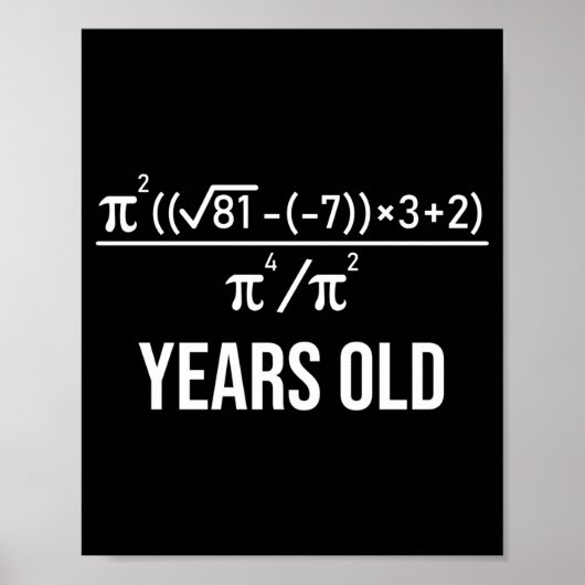 50 Years Old Equation Funny 50th Birthday Math  Poster (Vorne)