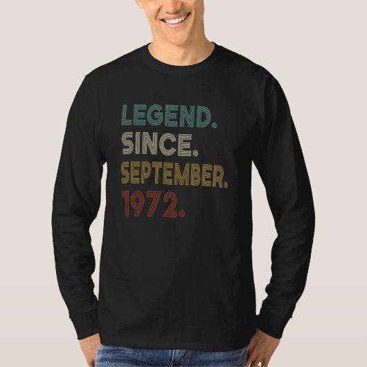 50 Years Old Legend Since September 1972 50th Bir T-Shirt (Vorderseite)
