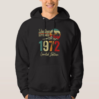 50 Yr Old Vintage September 1972  50th Hoodie