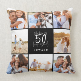 50 zum Geburtstag eines guten schwarzen Fotos mach Kissen