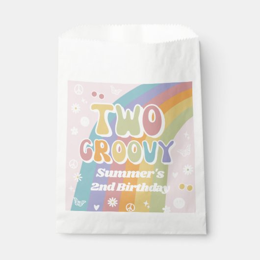 50 Zwei Groovy-Gefälligkeitsflaggen | Groovy Birth Geschenktütchen (Vorderseite)