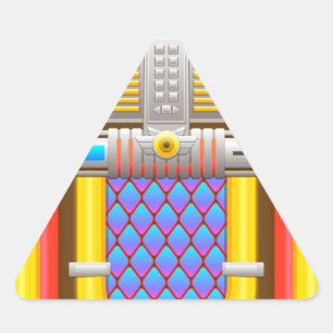 50er altmodische Jukebox Dreieckiger Aufkleber
