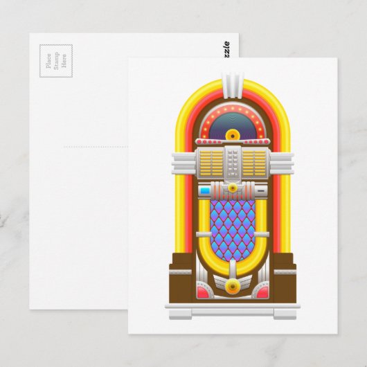50er altmodische Jukebox Postkarte (Vorne/Hinten)