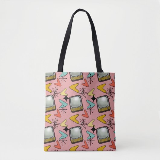 50er Art Fernsehen und Retro Bumerangs Tasche (Vorderseite)