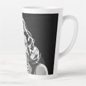50er BW-Grafik-Comic-Stil Eiscreme-Blondine Milchtasse (Rechts)