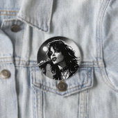 50er BW-Grafik-Comic-Stil Goth-Punk-Sänger Button (Beispiel)