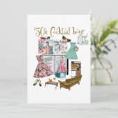 "50er Cocktail-Stundeneinladungen Einladung (Stehend Vorderseite)