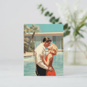 50er Couple Kissing Postkarte (Stehend Vorderseite)
