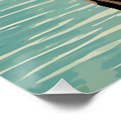 50er Couple Küssen am Pool Poster (Ecke)