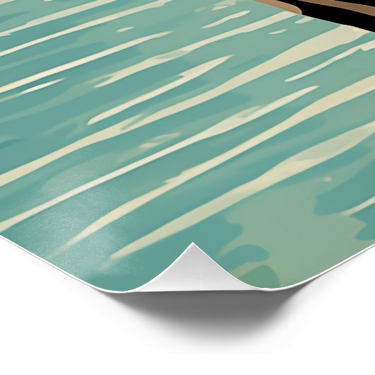 50er Couple Küssen am Pool Poster (Ecke)