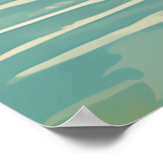 50er Couple Küssen am Pool Poster (Ecke)