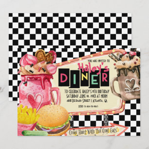 50er-Diner-Milchshake-Party Einladung