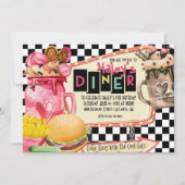 50er Diner Milkshake Party Einladung (Vorderseite)