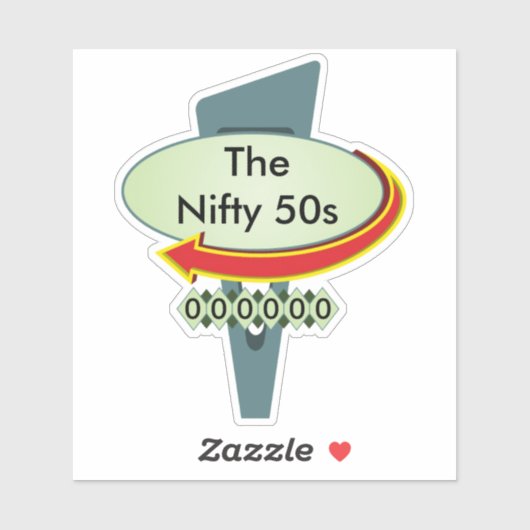 50er Diner Sign 4 Aufkleber (Blatt)