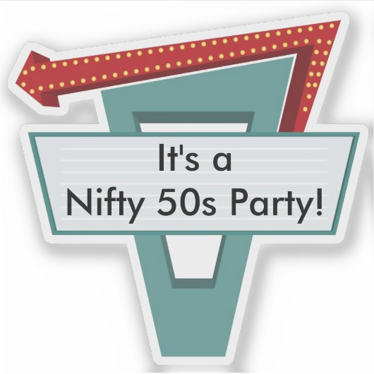 50er Diner Signer 1 Aufkleber (Vorderseite)