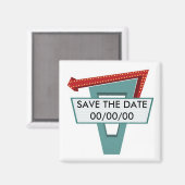 50er Diner Signer 1 Save the Date Magnet (Vorderseite/Rückseite)