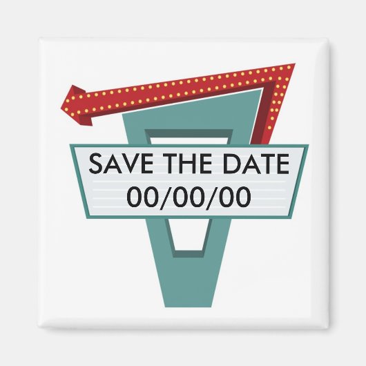 50er Diner Signer 1 Save the Date Magnet (Vorne)