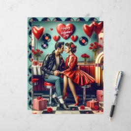 50er Diner Valentine Scrapbook Paper