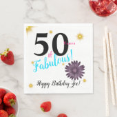 50er & Fab lila Sterne & goldene Sterne Serviette (Beispiel)