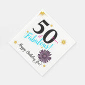 50er & Fab lila Sterne & goldene Sterne Serviette (Ecke)