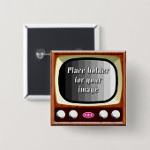 50er Fernsehschablone Button (Vorne & Hinten)