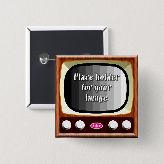 50er Fernsehschablone Button (Vorne & Hinten)