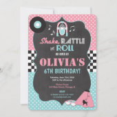 50er Fifties Sock Hop Rock Roll Einladung zum Gebu (Vorderseite)