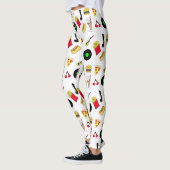 50er Grafik mit Milkshakes, Hot dogs Retro Leggings (Links)
