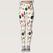 50er Grafik mit Milkshakes, Hot dogs Retro Leggings (Vorderseite)