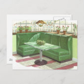 50er Green Kitchen Booth Postkarte (Vorne/Hinten)