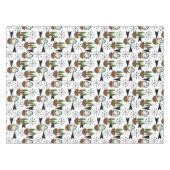 50er Hauspflanzen Atomstil auf Weiß | Atomic Tischdecke (Vorderseite (Horizontal))