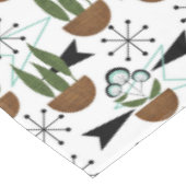 50er Hauspflanzen Atomstil auf Weiß | Atomic Tischdecke (Schrägansicht)