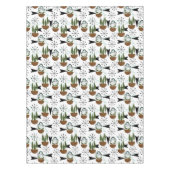 50er Hauspflanzen Atomstil auf Weiß | Atomic Tischdecke (Vorderseite)