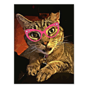 50er-Jahre-Brille-Indidigo Fotodruck