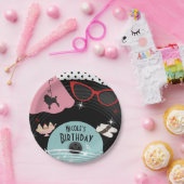 50er Jahre des 1950er-Jahre-Rekordthemas Geburtsta Pappteller (Party)