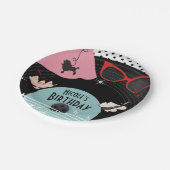 50er Jahre des 1950er-Jahre-Rekordthemas Geburtsta Pappteller (Schrägansicht)