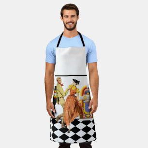 50er Jahre Diner Juke Box Platten Couple Dancing Schürze