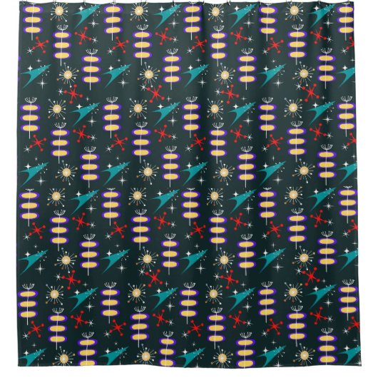 50er-Jahre-Formen Duschvorhang (Vorderseite)